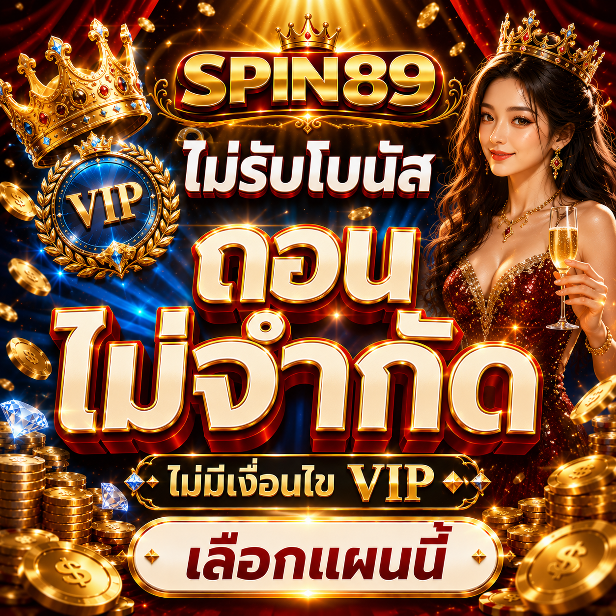 ไม่รับโบนัส ถอนไม่จำกัด VIP